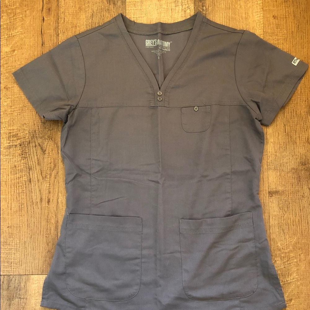 GREY’S ANATOMY Medical Uniform Scrub Top - Gray, Small
